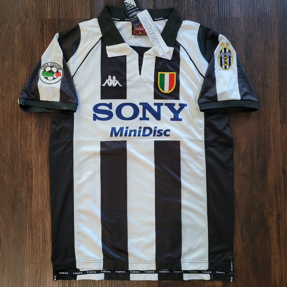 Zinedine Zidane #21 Juventus FC Retro Kappa Home Soccer Jersey 1997/98 Sony Mini